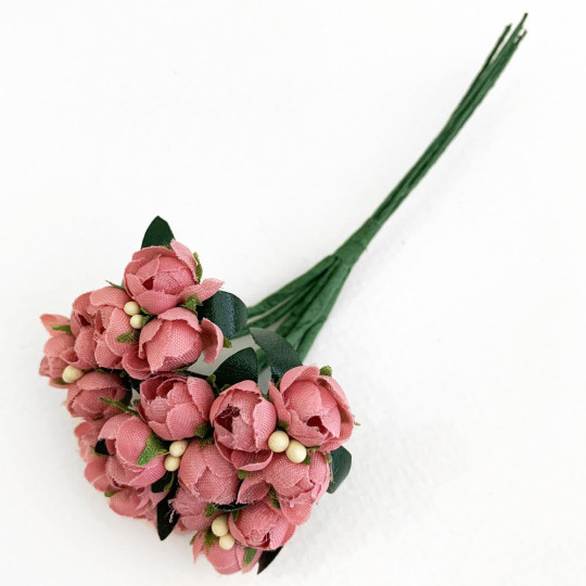 Bundle of Dusty Pink Fabric Flower Buds ~ Austria ~ 1/4"
